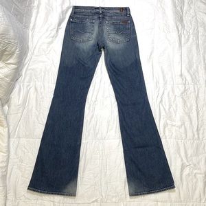 7 For All Mankind Flare Pink Stitching Size 27 Long Inseam